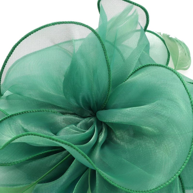 DRESHOW Fascinators Hat Tea Party Headwear Ribbons Feathers on a Headband and a Clip for Women - Image 3